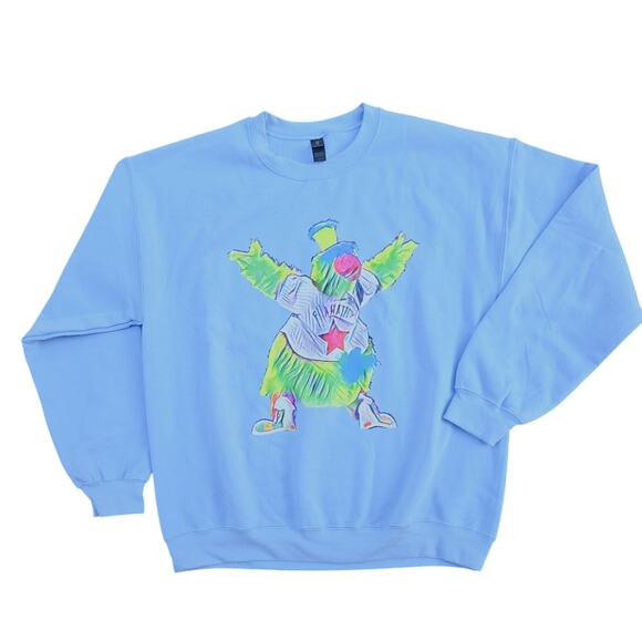 Philadelphia Phillies Phanatic Crewneck Sweatshirt Powder Blue Large NEW - Picture 2 of 6